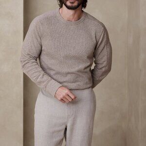 BANANA REPUBLIC Double Knit Crew Neck T-Shirt - CAMEL #734159